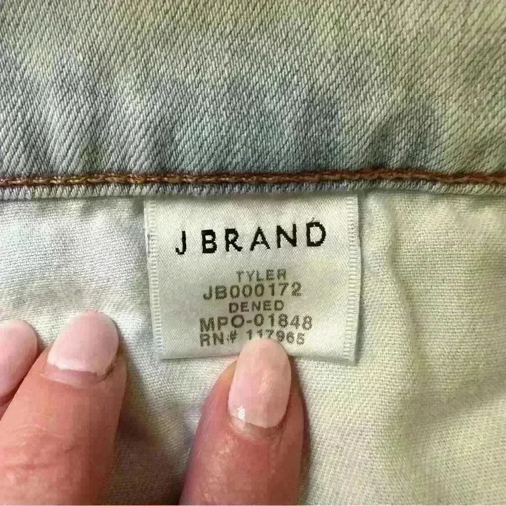 J Brand ripped jeans in light blue soft denim